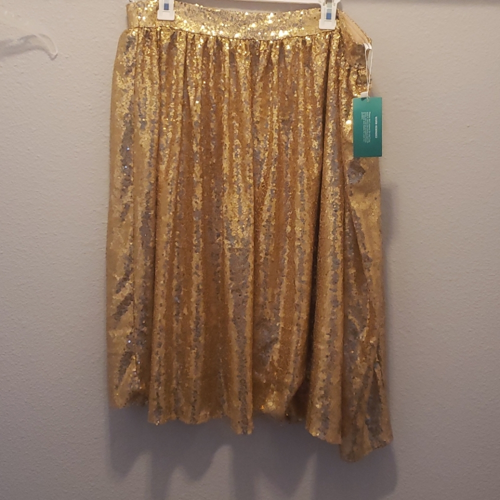 Gold sequin skirt